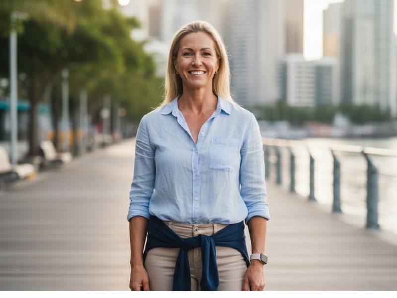 Karen — 12-week transformation client at 45 Dark Blue Fitness Brisbane