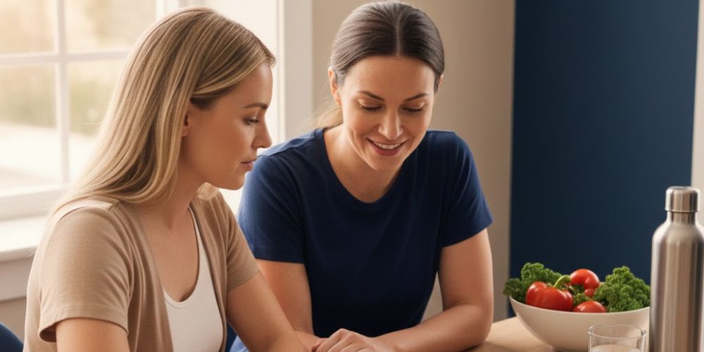 Angela Vella planning a custom women's meal plan Brisbane